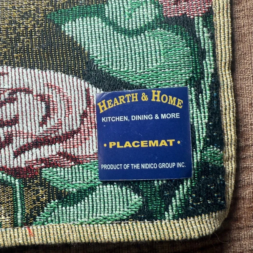 Vintage‎ Hearth & Home Tapestry Placemats Kittens Roses Set of 2 Nidico